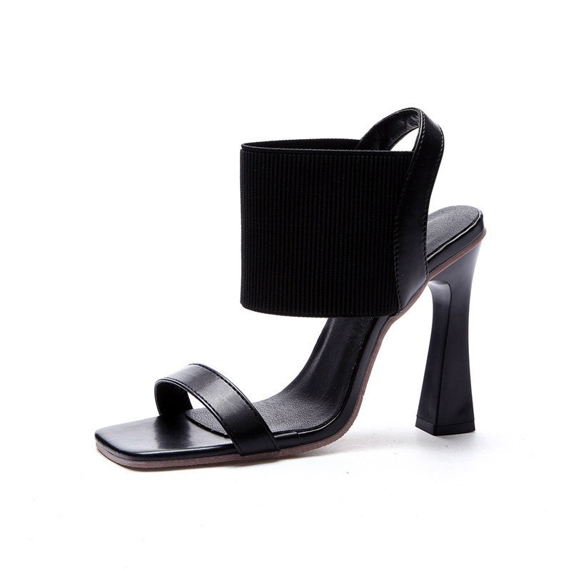 Ladie's Sexy High Heel Elastic Strap Sandals