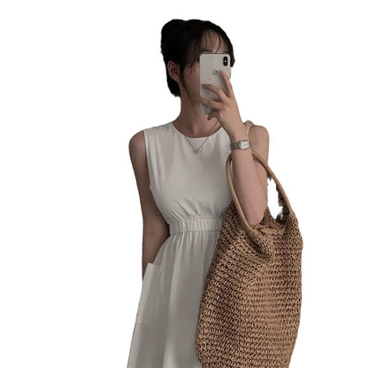 Pocket Sleeveless Vest Dress Women