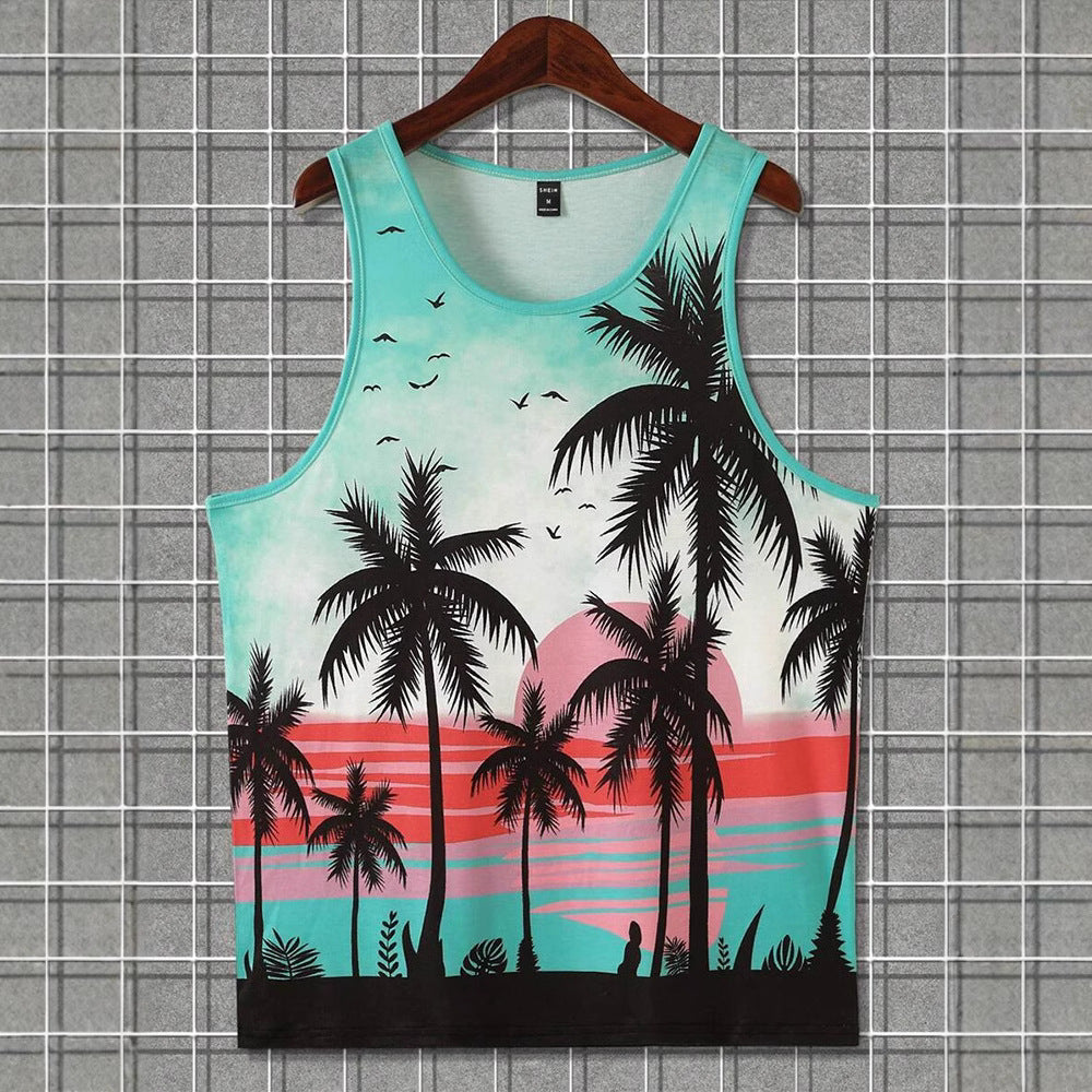 Men's Sleeveless T-shirt Hawaiian Style