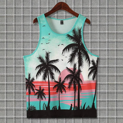 Men's Sleeveless T-shirt Hawaiian Style