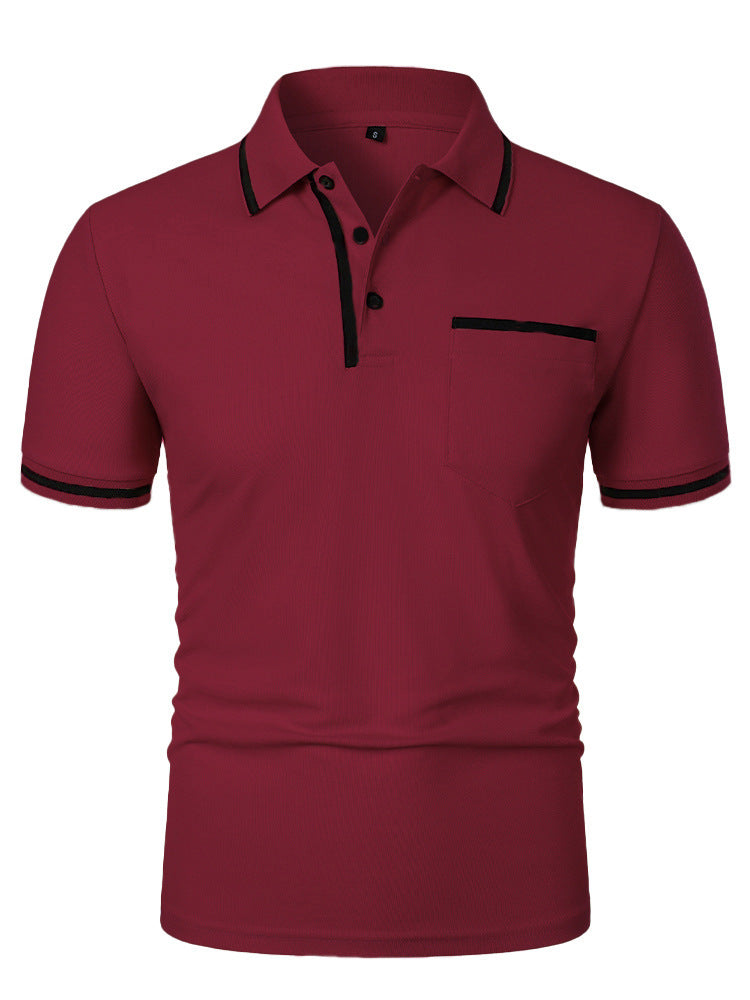 Men's Lapel Short Sleeve T-shirt