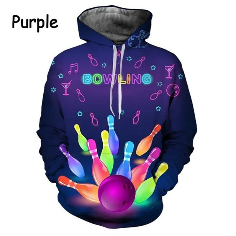 Bowling Men's Casual Hooded Sweater