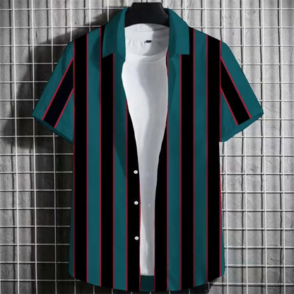 Simple Striped Men Short Sleeve