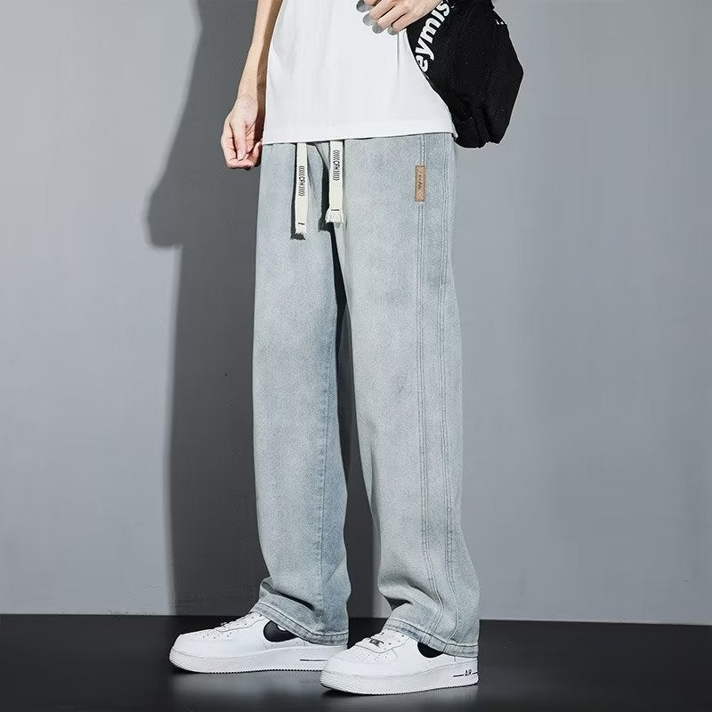 Men's High-looking Straight Loose Wide-leg Jeans