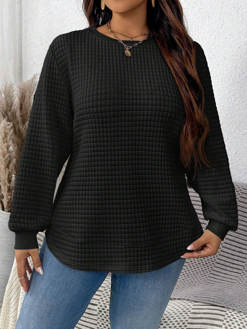 Women's Fashion Square Plaid Pullover Sweatshirt