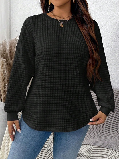 Women's Fashion Square Plaid Pullover Sweatshirt