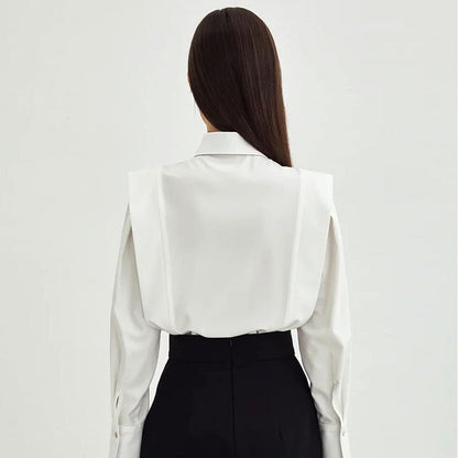 Right-angle Shoulder Slimming Shirt Stitching Sense