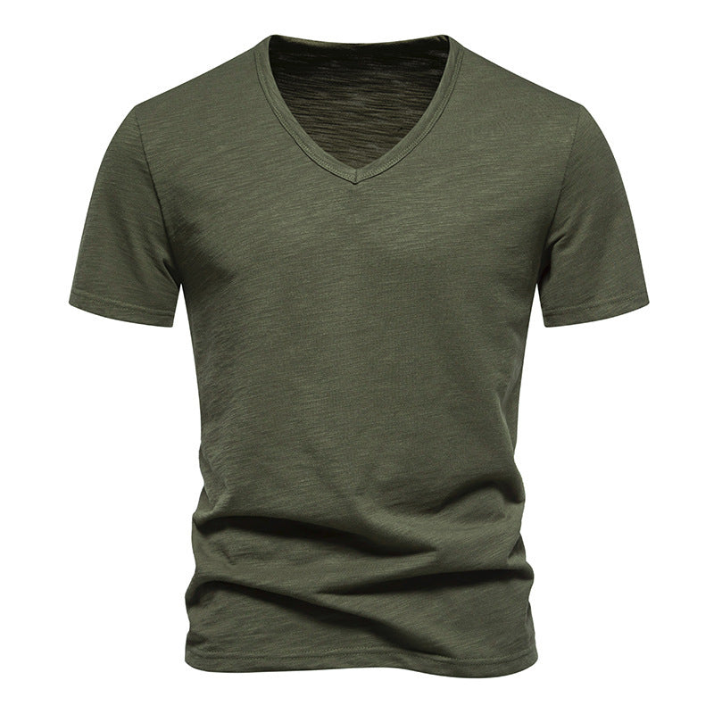 Men's Slub Cotton Bottoming T-Shirt