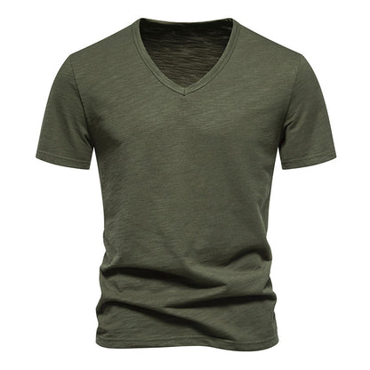 Men's Slub Cotton Bottoming T-Shirt