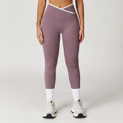 Skinny Fitness Pants Cross High Waist