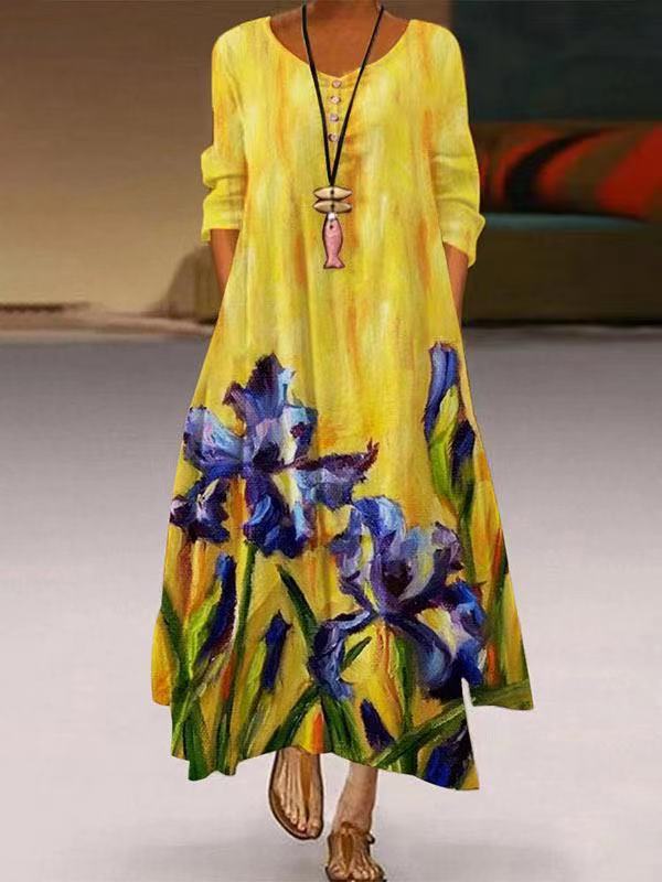 Women's Polyester Long Sleeve Dress