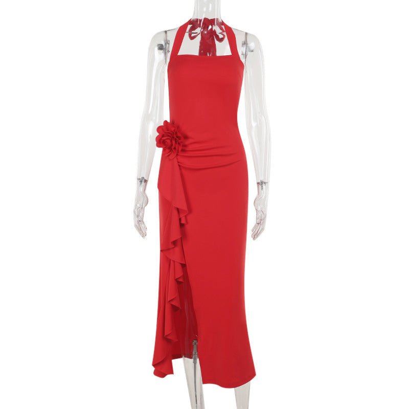 Beautiful Slim Three-dimensional Split Dress