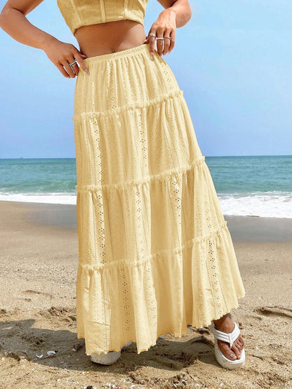 Women's Waist Mid-length Stitching Skirt