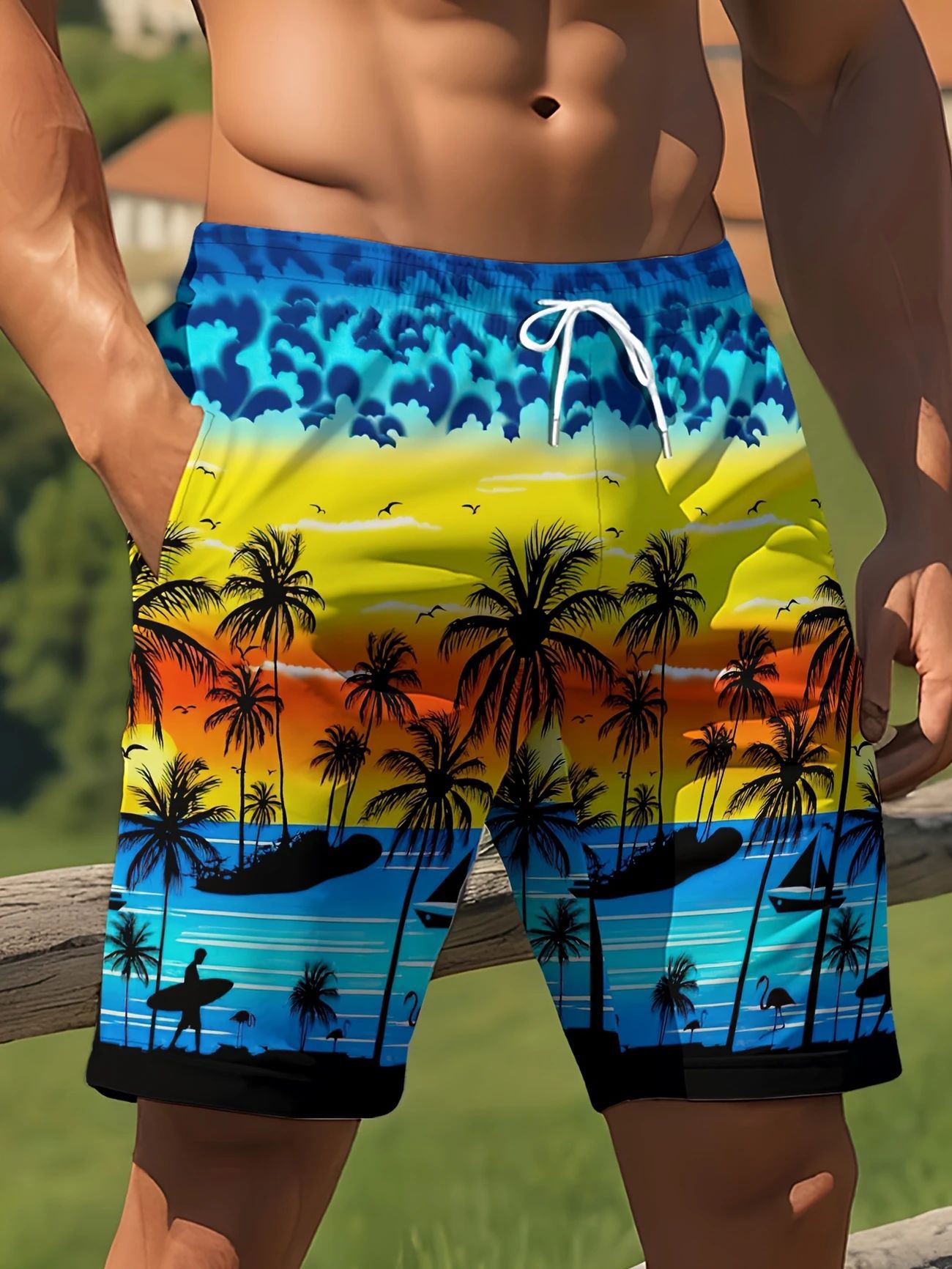 Micro-elastic Quick-drying Swimming Trunks