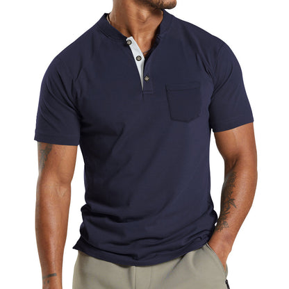 Men's Short Sleeve Button Pocket