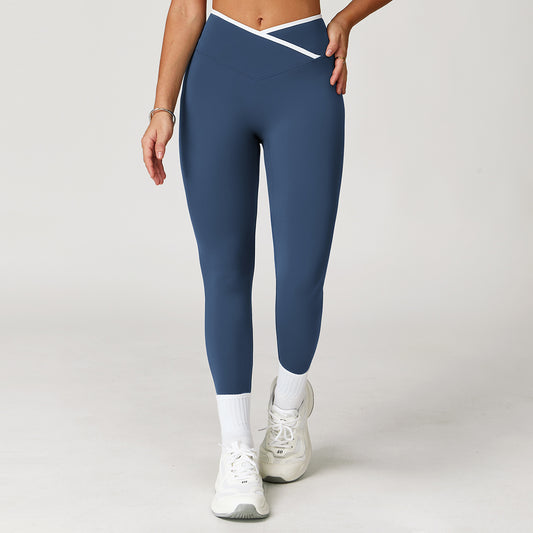 Skinny Fitness Pants Cross High Waist