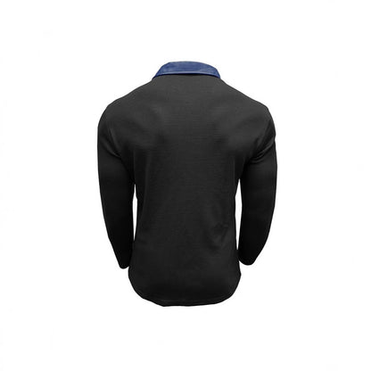 Men's Long-sleeved Waffle Polo T-Shirt