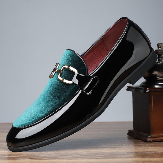 Glossy British Style Frosted Leather Men's Shoes