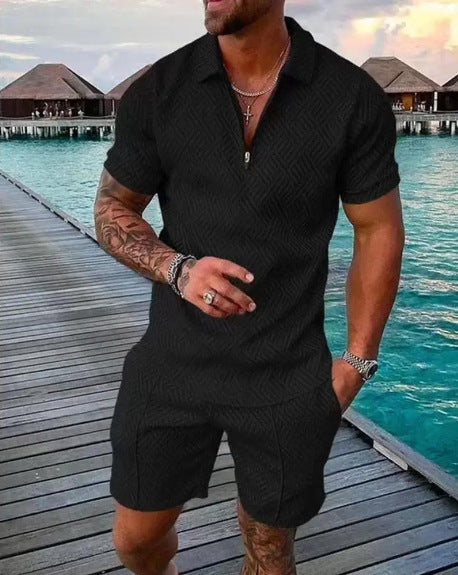 Men's polo Shirt Suit Lapel Short Sleeve