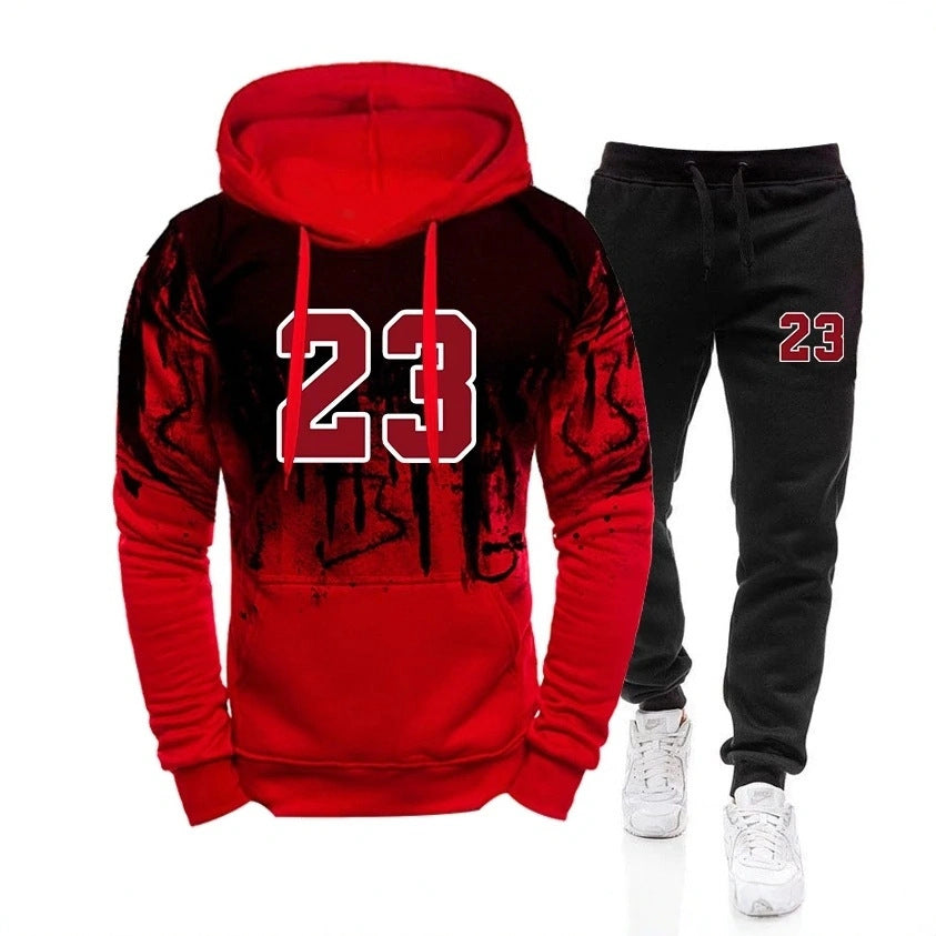 Men's Sport Splashed Sportswear Hooded