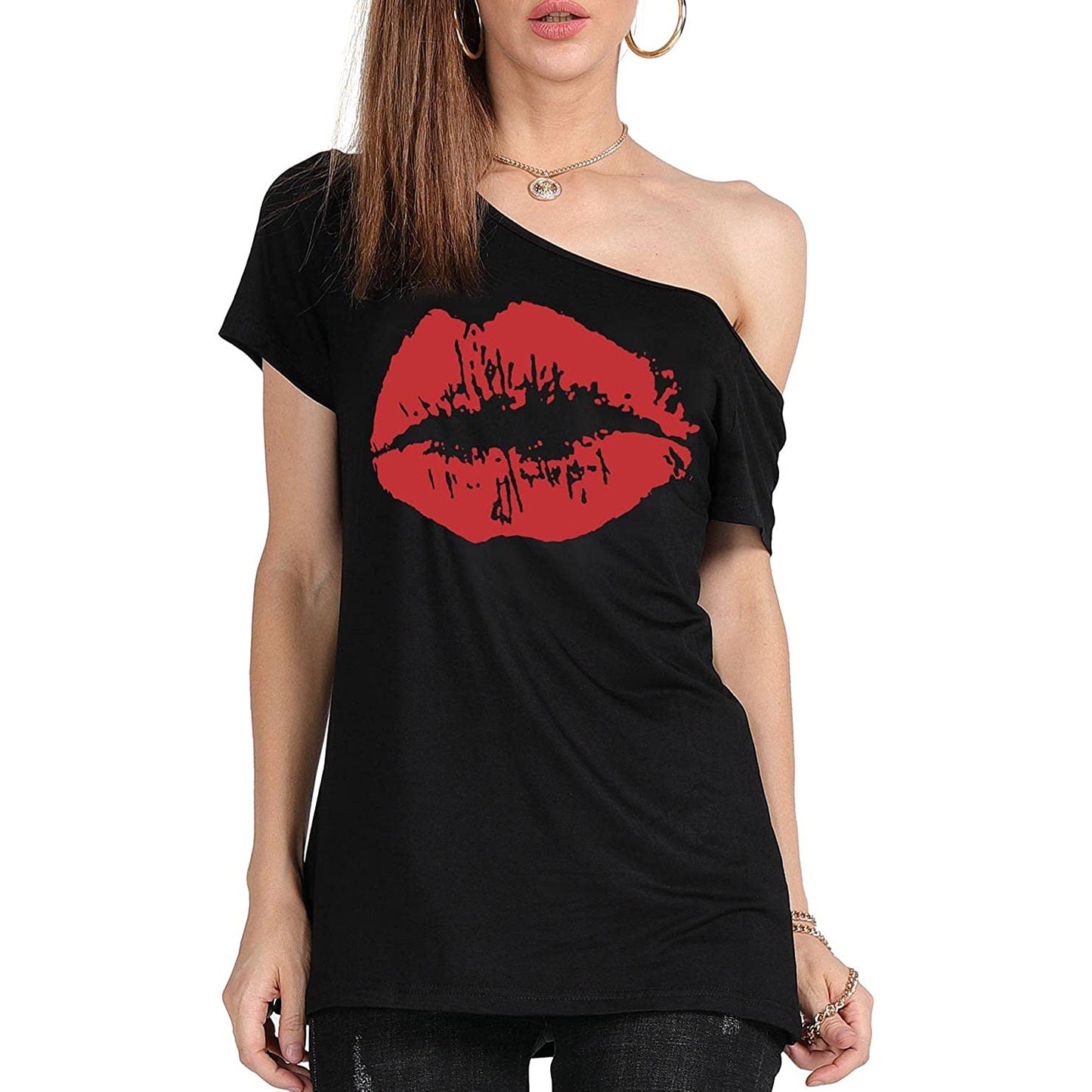 Women's Loose Shoulder Versatile T-shirt