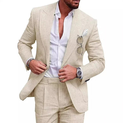 Men's Large Single Row One Button Suit Two Set