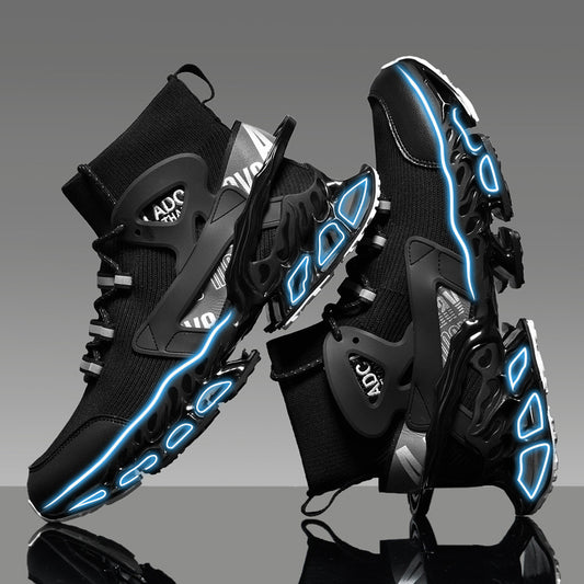 High-top Shock-absorbing Running Mesh Sneaker