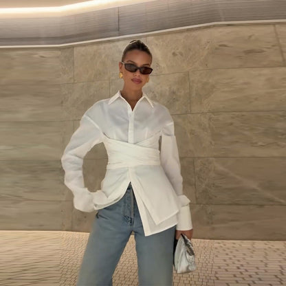 Loose Slimming Long-sleeved Shirt