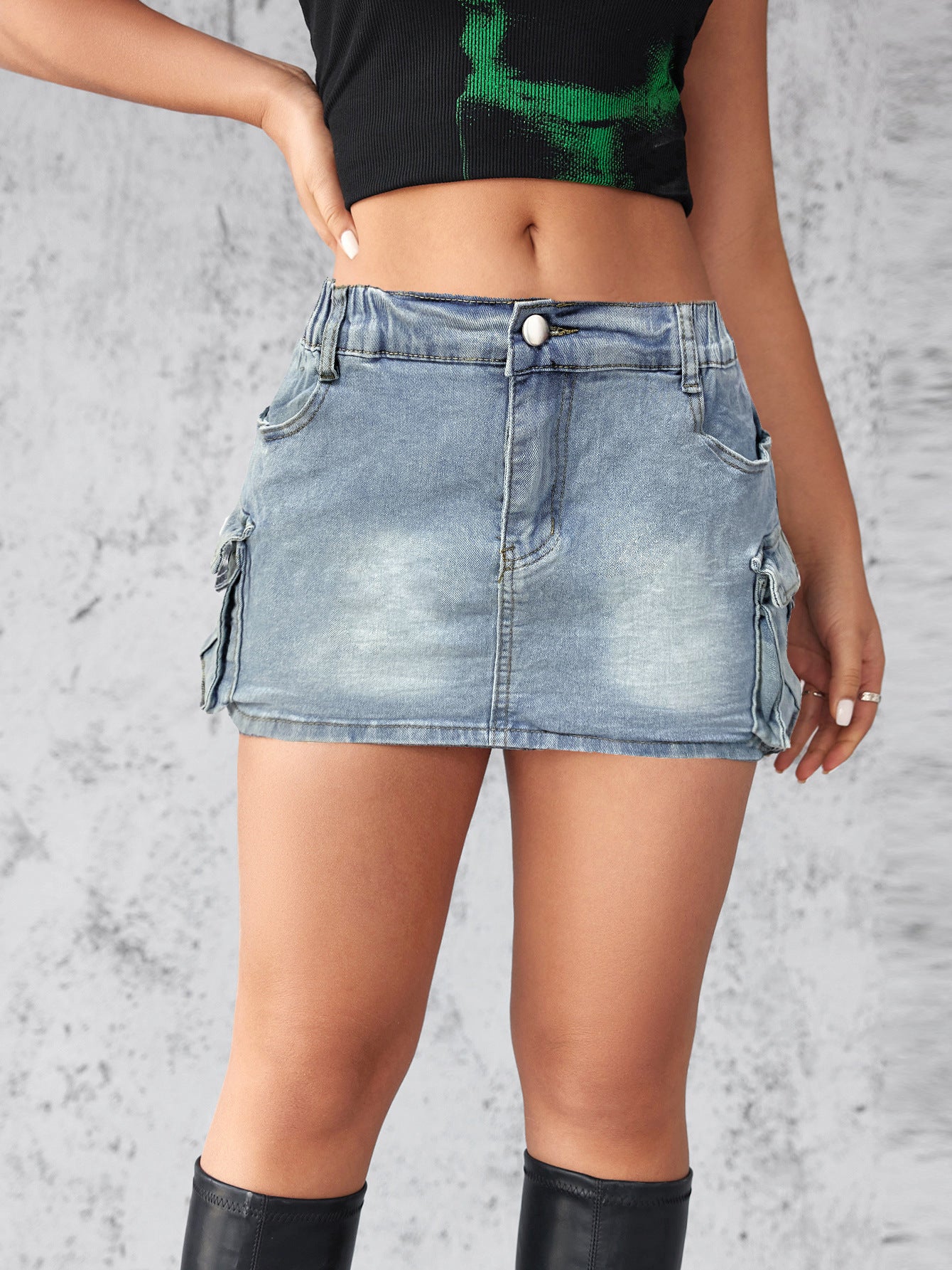 Stretch Slim-fitting Workwear Pocket Skirt