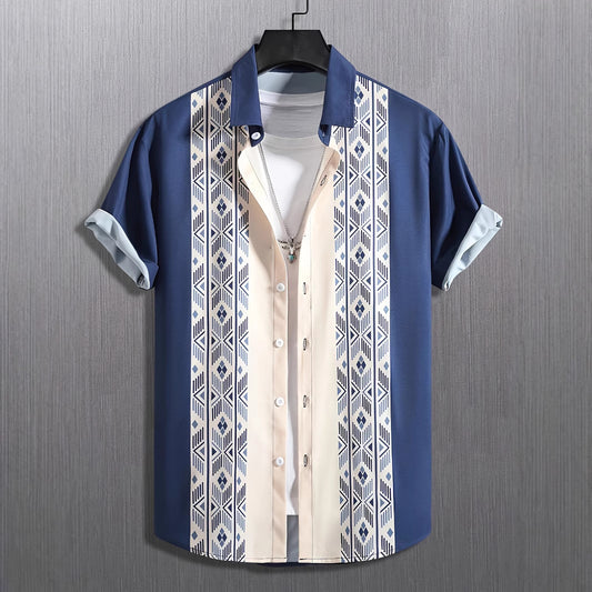 Color Loose Short-sleeved Shirt Lapel