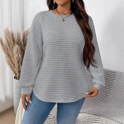 Women's Fashion Square Plaid Pullover Sweatshirt
