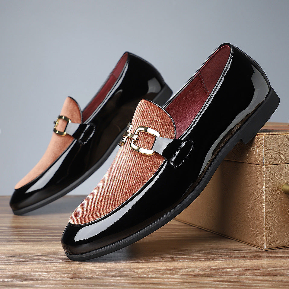 Glossy British Style Frosted Leather Men's Shoes