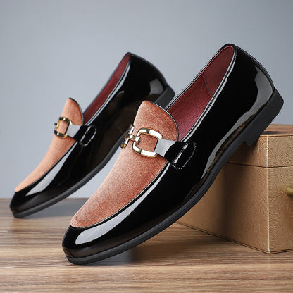 Glossy British Style Frosted Leather Men's Shoes