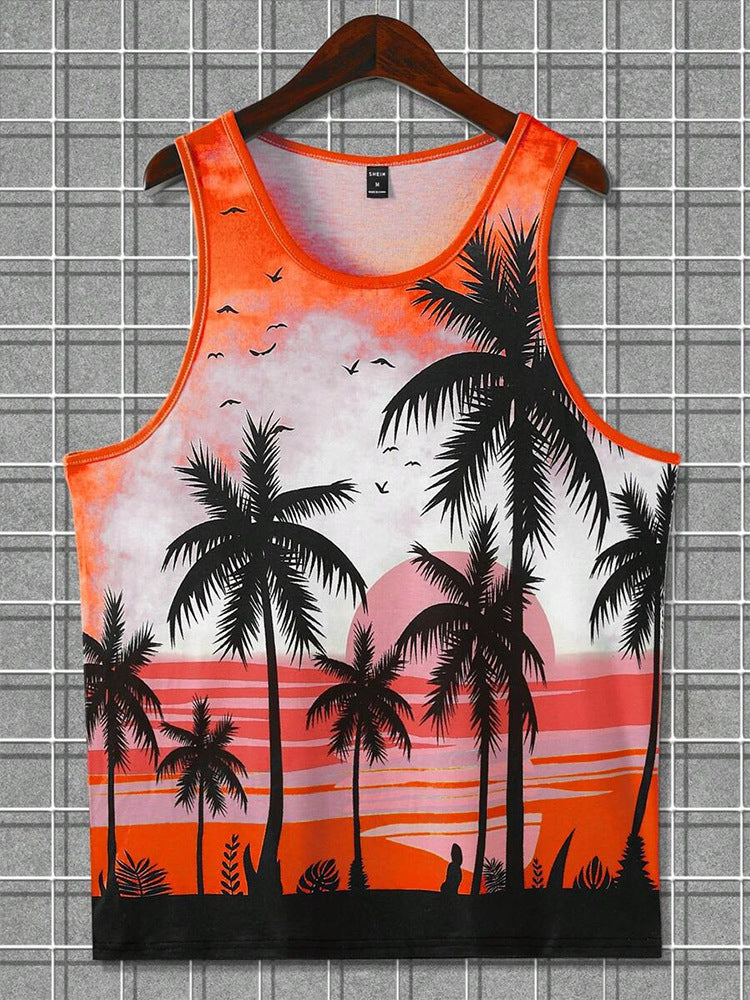 Men's Sleeveless T-shirt Hawaiian Style