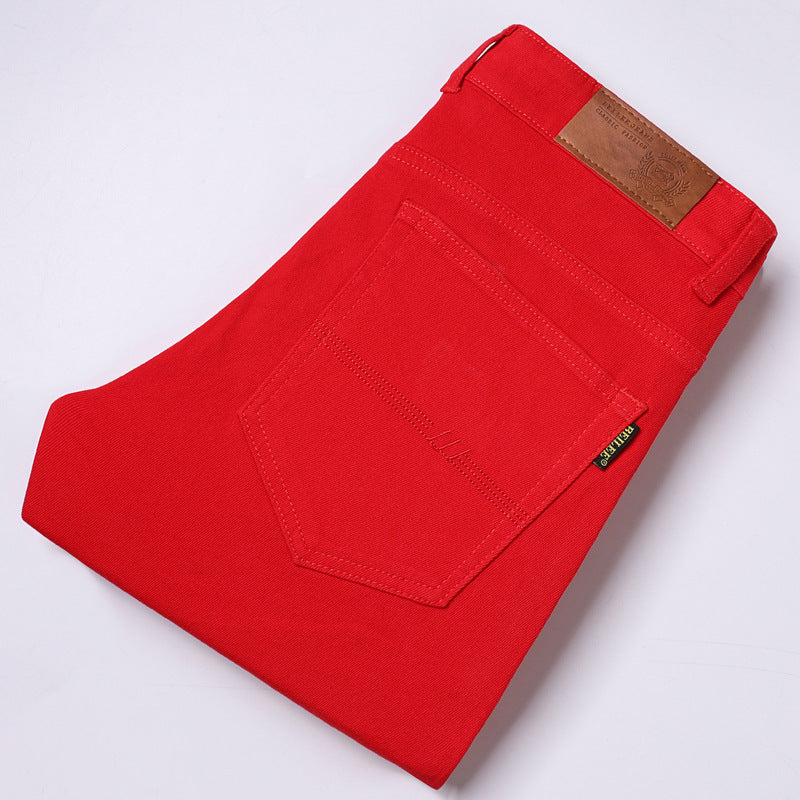 Men' Slim Fit Stretch All-matching Mid Waist Jeans