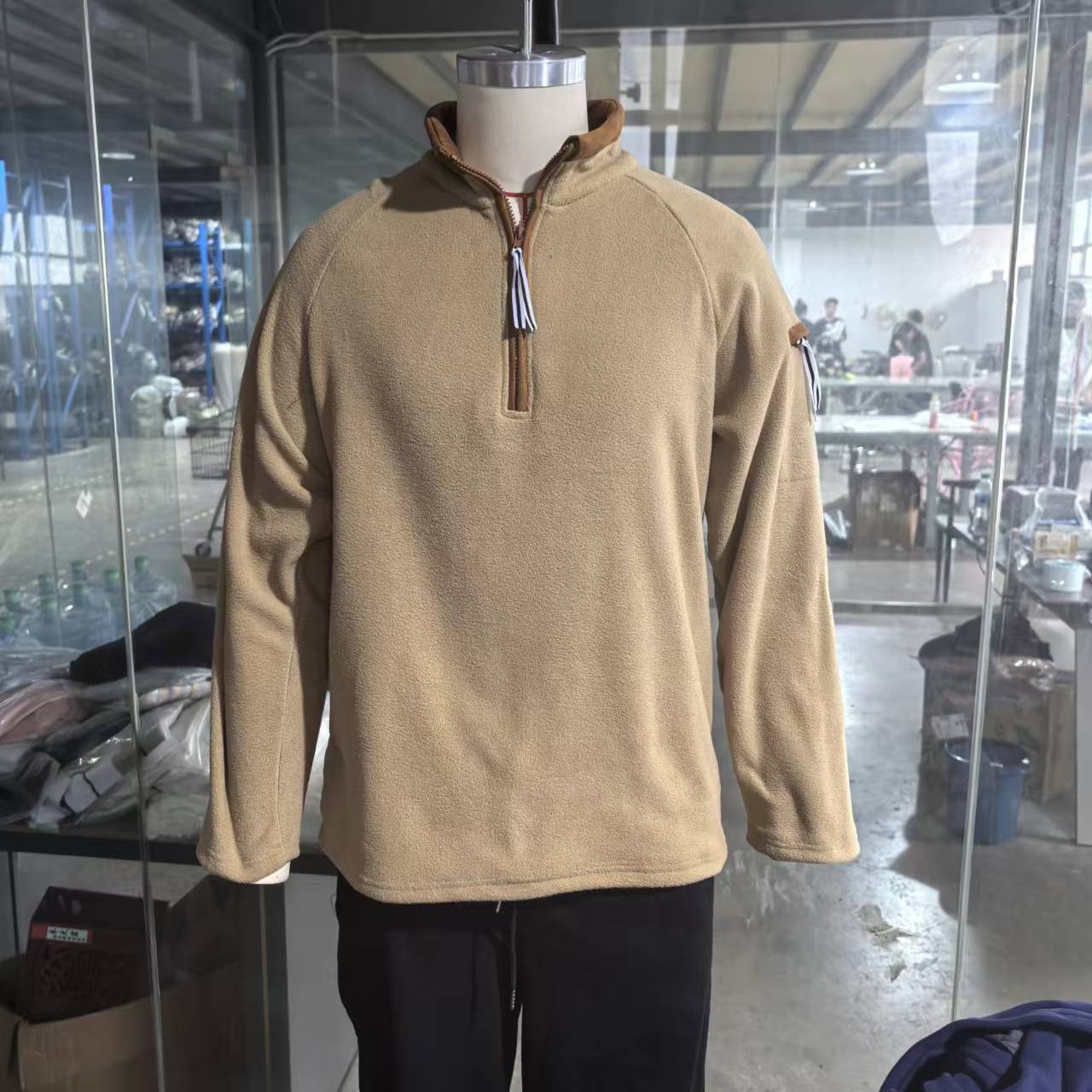 Men Stand Half Zip Long Sleeve Sweatshirts