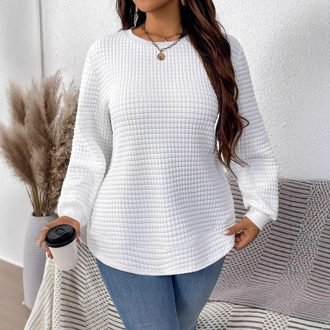 Women's Fashion Square Plaid Pullover Sweatshirt