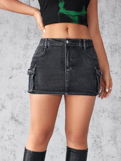 Stretch Slim-fitting Workwear Pocket Skirt