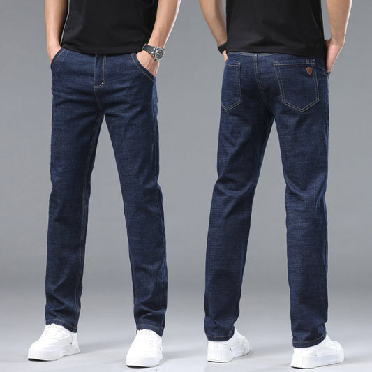 Loose Elastic Middle-aged Jeans