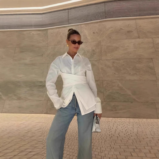 Loose Slimming Long-sleeved Shirt
