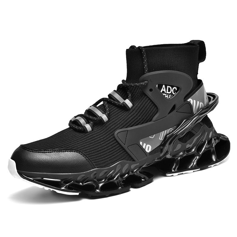 High-top Shock-absorbing Running Mesh Sneaker