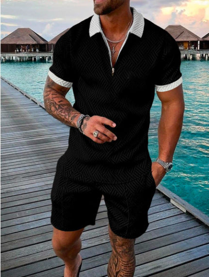 Men's polo Shirt Suit Lapel Short Sleeve