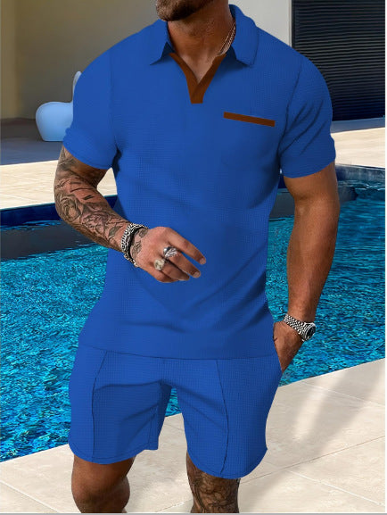 Men's polo Shirt Suit Lapel Short Sleeve