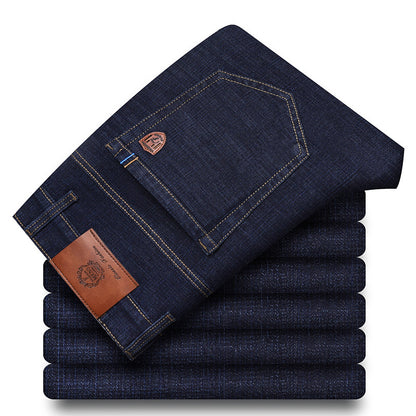 Loose Elastic Middle-aged Jeans