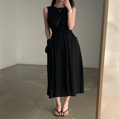 Pocket Sleeveless Vest Dress Women