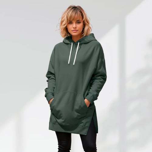 Split Shoulder Sleeve Brushed Hoodies