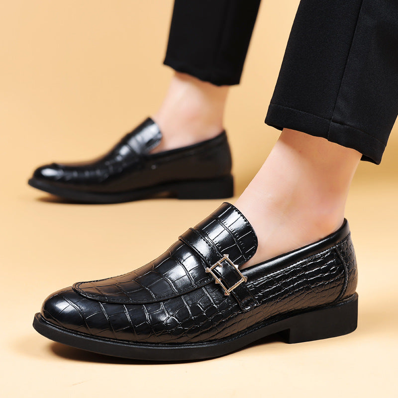 Men's Leather Shoes Crocodile Pattern