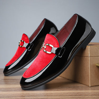 Glossy British Style Frosted Leather Men's Shoes