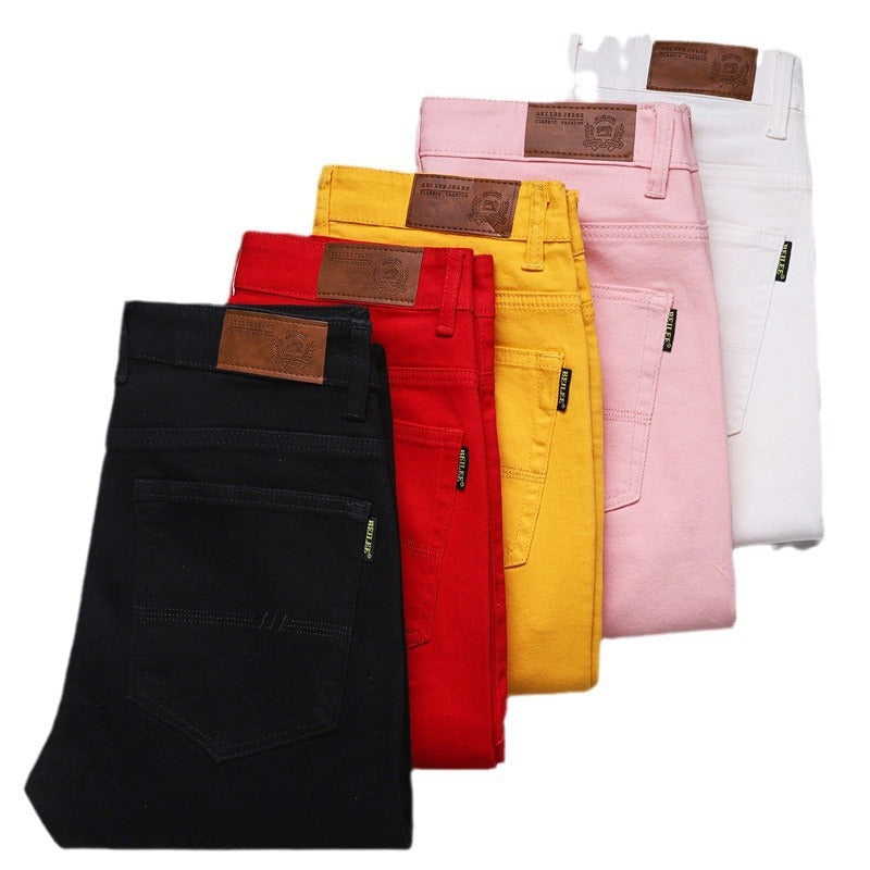 Men' Slim Fit Stretch All-matching Mid Waist Jeans