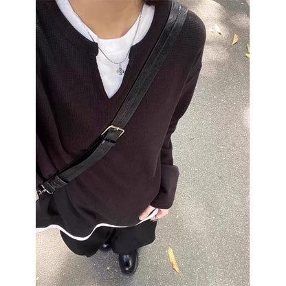 Capless Round Neck Two-piece Sweatshirts